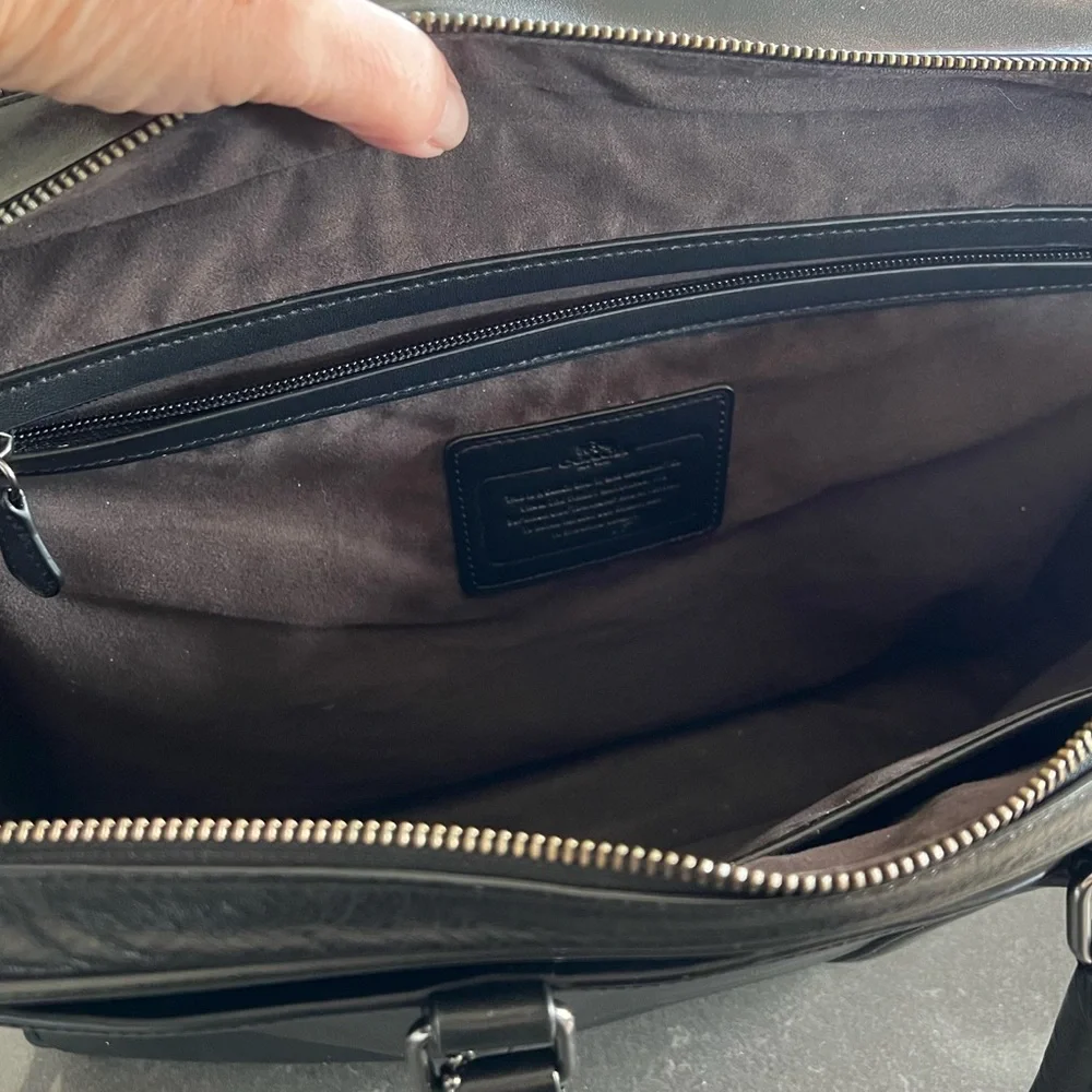 Coach Black Leather Briefcase/Computer Bag - Metropolitan model